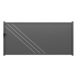 Portail Coulissant ALU Brest passage 3m50 - Ht 1m70 - Gris