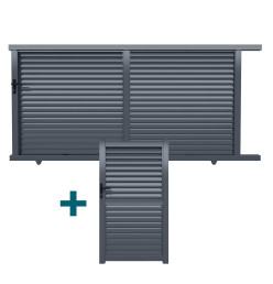 Pack portail coulissant + portillon alu Arles